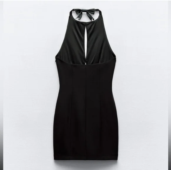 JEWEL BOW CUT OUT HALTER DRESS SIZE L - Picture 7 of 8